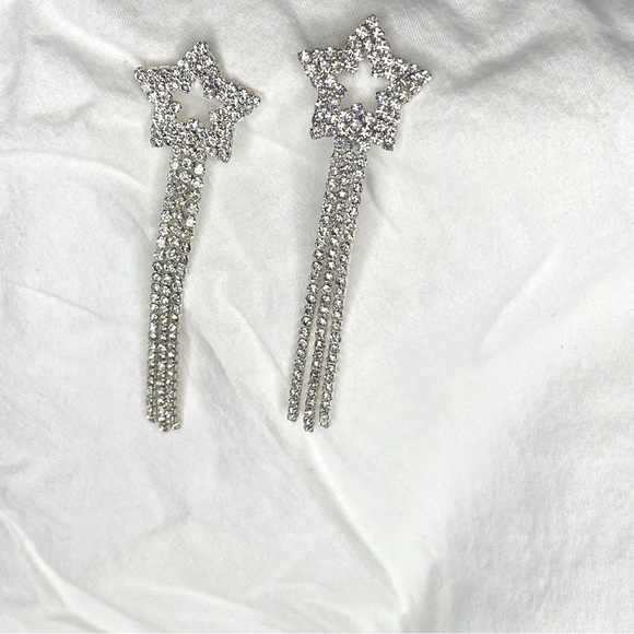 Star Dimond Drop Earrings - Picture 1 of 4